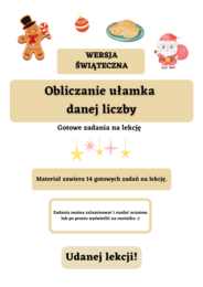 Obliczanie ułamka danej liczby. Zadania z treścią. Wersja świąteczna :)