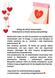 Walentynkowe zadania matematyczne kl.8