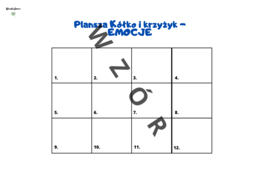 Kółko i krzyżyk Emocje oraz Gesty - rozwijanie współpracy