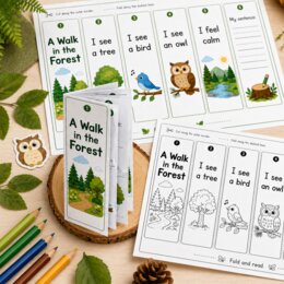 Mini book. A walk in the forest