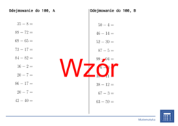 Odejmowanie do 100 | matematyka | 26 kolumn