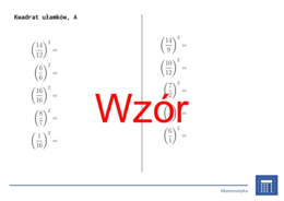 Kwadrat ułamków | matematyka | 26 kolumn