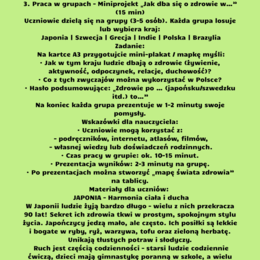 Scenariusze edukacja zdrowotna klasa 7 część 2 (lekcje 17-32) na podstawie programu nauczania proponowanego przez MEN HOLISTYCZNA EDUKACJA PROZDROWOTNA W SZKOLE PODSTAWOWEJ – CIAŁO, UMYSŁ, DUCH. Program nauczania edukacji zdrowotnej dla klas IV-VIII szko