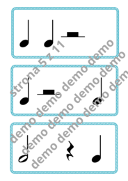 Muzyka. Karty do nauki wartości rytmicznych i ćwiczeń praktycznych. Metrum 4/4.