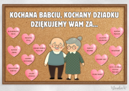 Gazetka szkolna na Dzień Babci i Dziadka - „Kochana Babciu, Kochany Dziadku dziękujemy Wam za...”