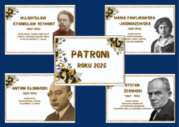 PATRONI ROKU 2025 – gazetka – biblioteka – język polski – 11 stron – wersja 2