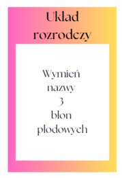 Gra "Układ rozrodczy" - powtórzenie wiadomości biologia klasa 7