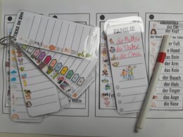 Zakładki - ściągawki - Wklejki do zeszytu z j. niemieckiego, napisz i sprawdź, zadanie typu: skończyłem/am, co teraz?