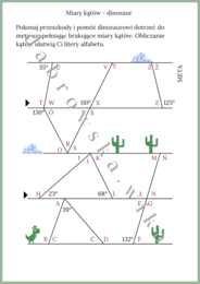 Miary kątów - dinozaur