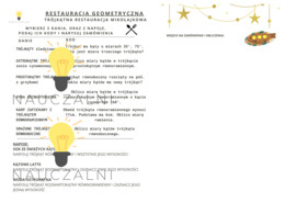 Mikołajkowa karta pracy - restauracja geometryczna o trójkątach - klasa 5