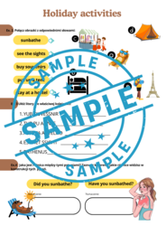 Brainy 7 Unit 3 - grammar and speaking practise - Karty Pracy - Holiday Activities and Accommodation