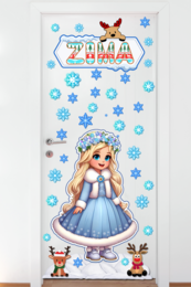 Dekoracja drzwi - PANI ZIMA - grafika XXL