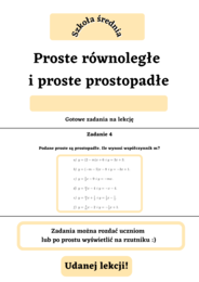 Proste równoległe i proste prostopadłe. Szkoła średnia :-)