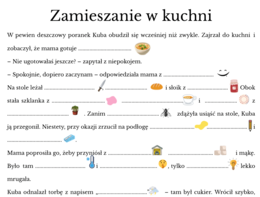 Zamieszanie w kuchni - dyktando obrazkowe