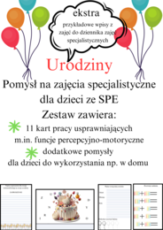 Urodziny- pomysł na zajęcia specjalistyczne dla dzieci ze SPE z dodatkami
