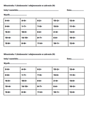Trening dodawania i odejmowania