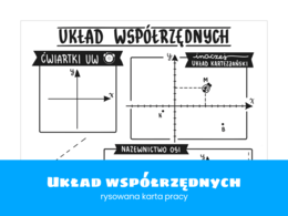 Matematyka. Klasa 6. Klasa 7. Klasa 8. Układ współrzędnych. Rysowana karta pracy. Szkoła podstawowa