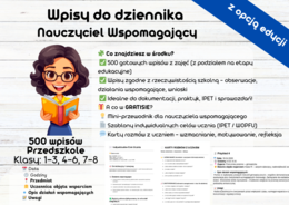 Wpisy do dziennika Nauczyciel Współorganizujący Wspomagający