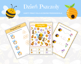 Dzień Pszczoły – Karty Pracy i Zabawy Edukacyjne dla Przedszkolaka | Wersja Polska i Angielska | Bee Day Worksheets and Activities for Preschoolerss –