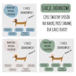 PAKIET dla klas 1, 2, 3 – STACJE ZADANIOWE – WAKACYJNA PRZYGODA Z KLASYKIEM