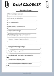 Materiały ćwiczeniowe: Dział Człowiek