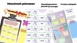 Mnożenie pisemne przez liczby jednocyfrowe - karty pracy