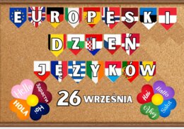 Europejski Dzień Języków 26 września - girlanda, gazetka, dekoracja do druku PDF, szablon canva
