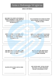 Ania z Zielonego Wzgórza – Pytania i Odpowiedzi | Interaktywne karty do lektury