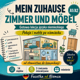 Mein Zuhause – Zimmer und Möbel po niemiecku (A1/A2) | 2 lekcje