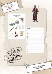 Ikony (obrazki) do lektury "Zemsta" Aleksandra Fredry, język polski, egzamin ósmoklasisty, lektura obowiązkowa klasa 7-8