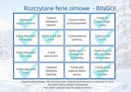 Czytelnicze BINGO! – Propozycja zabawy na ferie i wakacje dla uczniów
