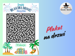 Znajdź właściwą drogę NOWY ROK plakat na drzwi