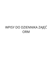Wpisy do dziennika ORM - logopedia