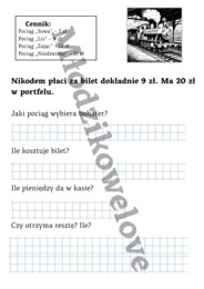 Matematyka w podróży-zadania praktyczne, kupujemy bilety