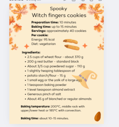 Przepis Spookie Witch Fingers cookies Halloween
