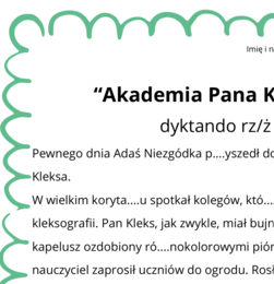 Akademia Pana Kleksa - dyktanda, wykreślanki, chmura wyrazowa