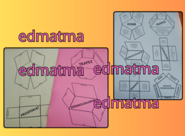 Składane czworokąty, wklejka do zeszytu. Dwie wersje uzupełniona i pusta