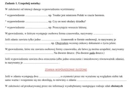 Powtórki na ostatnie lekcje j. polskiego: składnia