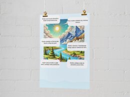 PLAKAT. Obieg wody w przyrodzie. Rola wody w środowisku. Fakty - oszczędzanie wody.