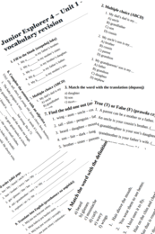 Junior Explorer 4 – Unit 1 – vocabulary revision