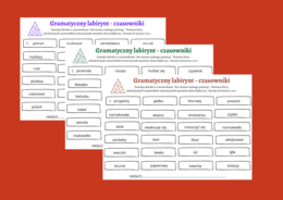 Gramatyczny labirynt - CZASOWNIKI - czasownik - części mowy - karta pracy - kl.4-5