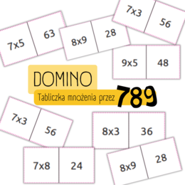 DOMINO - tabliczka mnożenia przez 7, 8, 9.