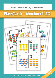 Karty Edukacyjne FLASHCARDS - Nauka Liczb Po Angielskiego. Liczby 1-20