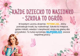 Gazetka szkolna na ZAKOŃCZENIE ROKU - "Każde dziecko to nasionko - szkoła to ogród"