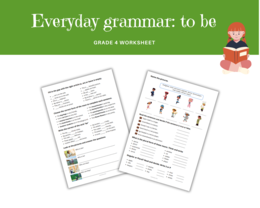 Everyday grammar: to be, articles, plural, grade 4, worksheet, job professions. Gramatyka dla klasy 4, podwójne karty pracy z ćwiczeniami na odmiane czasownika to be, zdania twierdzące, przeczenia, pytania, krótkie odpowiedzi, rozróżnianie liczby mnogiej