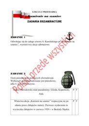 Kamienie na szaniec- lekcja z przesiadką- pytania egzaminacyjne