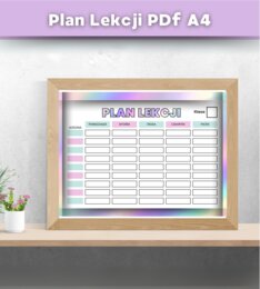 Uroczy Plan Lekcji w formacie A4 – plik PDF