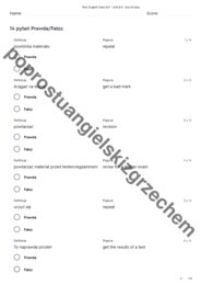 English Class A2+ - Unit 8 - testy