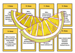Klasa 8. Chemia. Kwasy. Gra planszowa. Pytania otwarte. Projektowanie doświadczeń. Zadania obliczeniowe. Karta odpowiedzi i rozwiązań