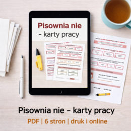 PISOWNIA "NIE" Z RÓŻNYMI CZĘŚCIAMI MOWY [Karta pracy, sprawdzian]